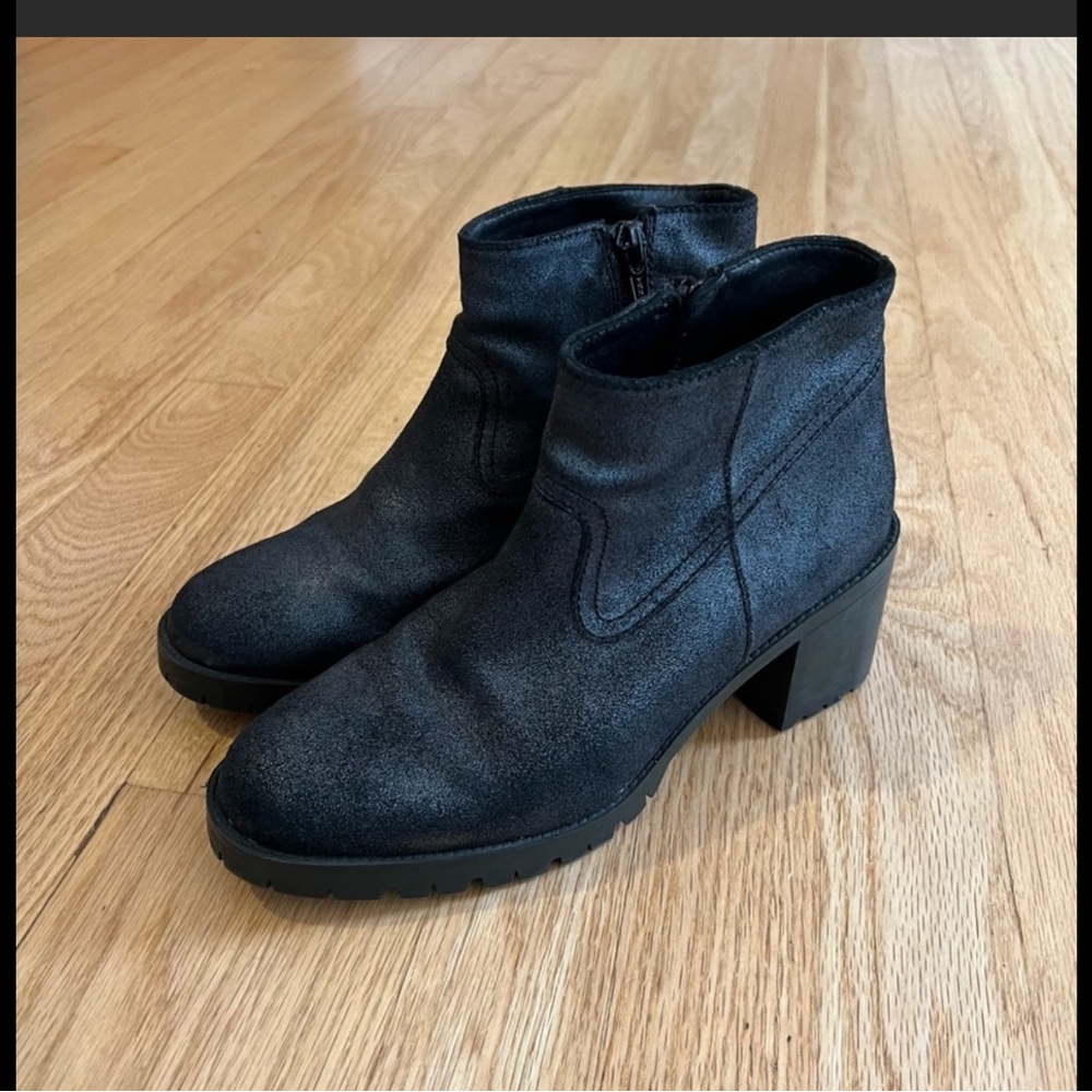 Bimba Y Lola Metallic Leather Chunky Ankle Boots Women’s Size 36